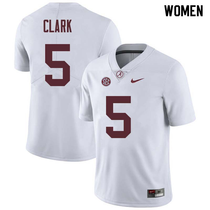 Women #5 Ronnie Clark Alabama Crimson Tide College Football Jerseys Sale-White